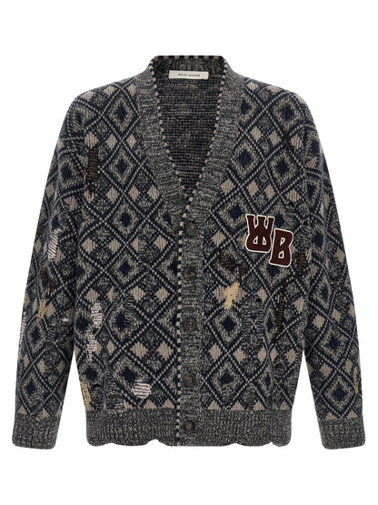 WALES BONNER Multicolor Merino Wool Cardigan