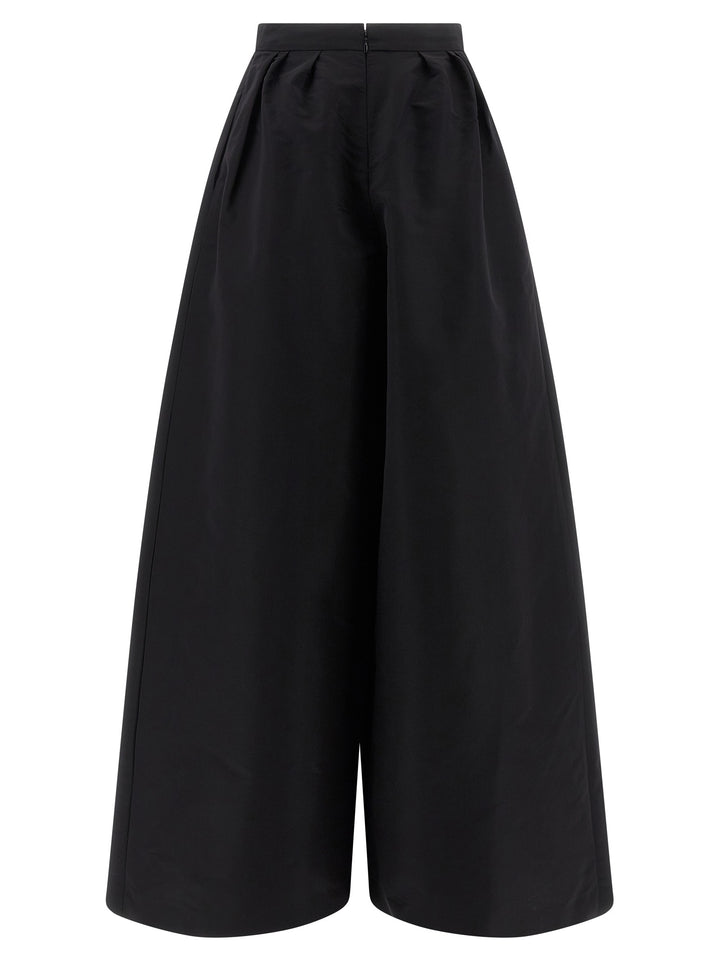 Carolina Herrera Black Silk Casual Pants