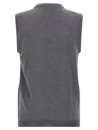 ZANONE Gray Virgin Wool Sleeveles Sweater