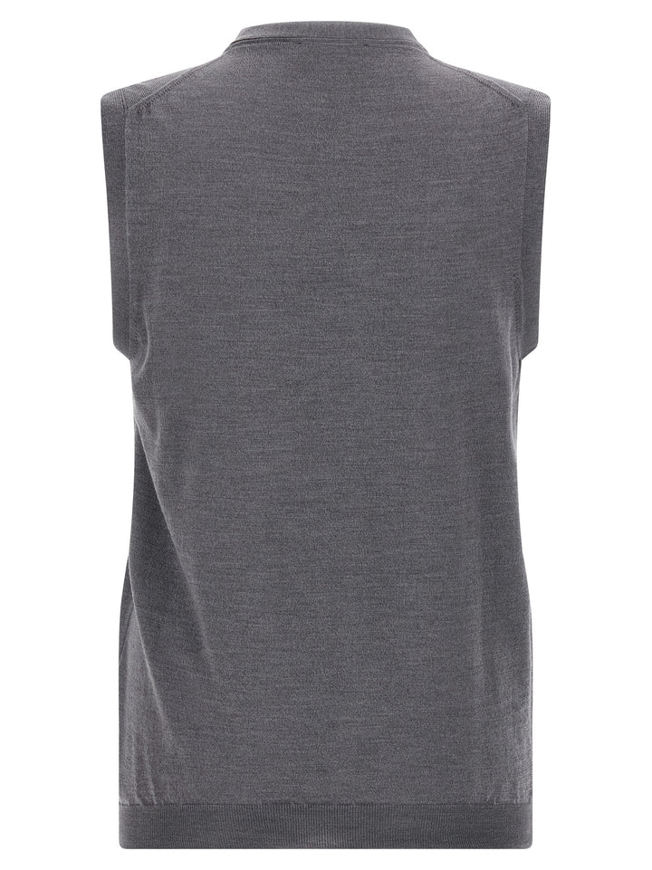 ZANONE Gray Virgin Wool Sleeveles Sweater