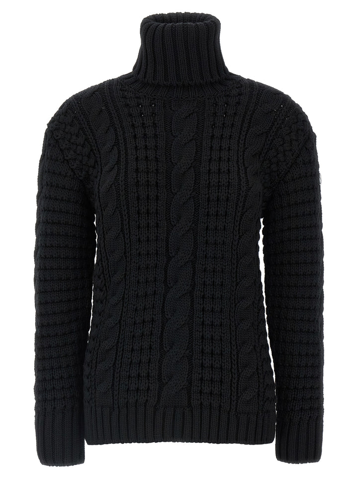 MONCLER GENIUS Black Virgin Wool Cardigan