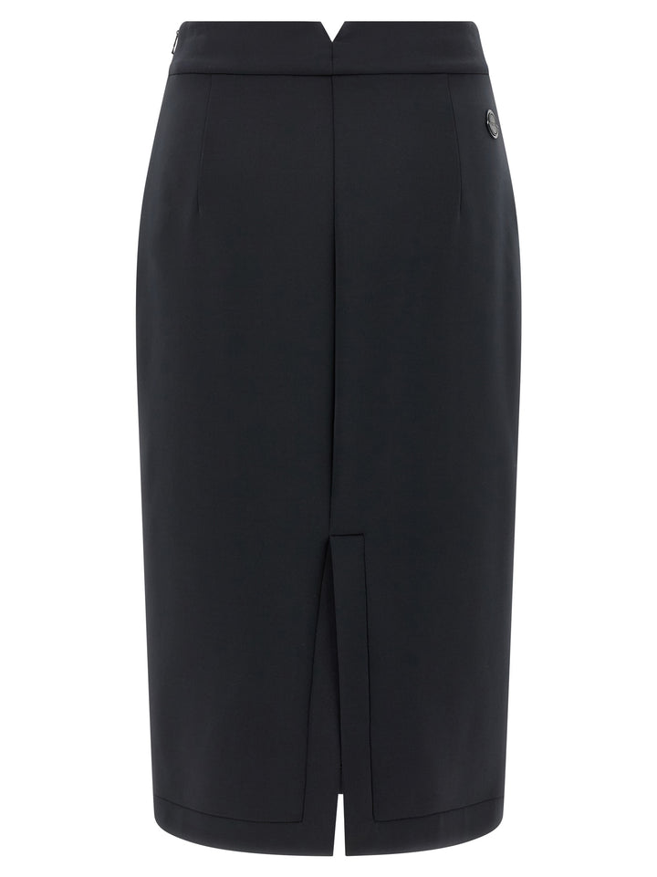 MONCLER GENIUS Black Polyester Midi Skirt