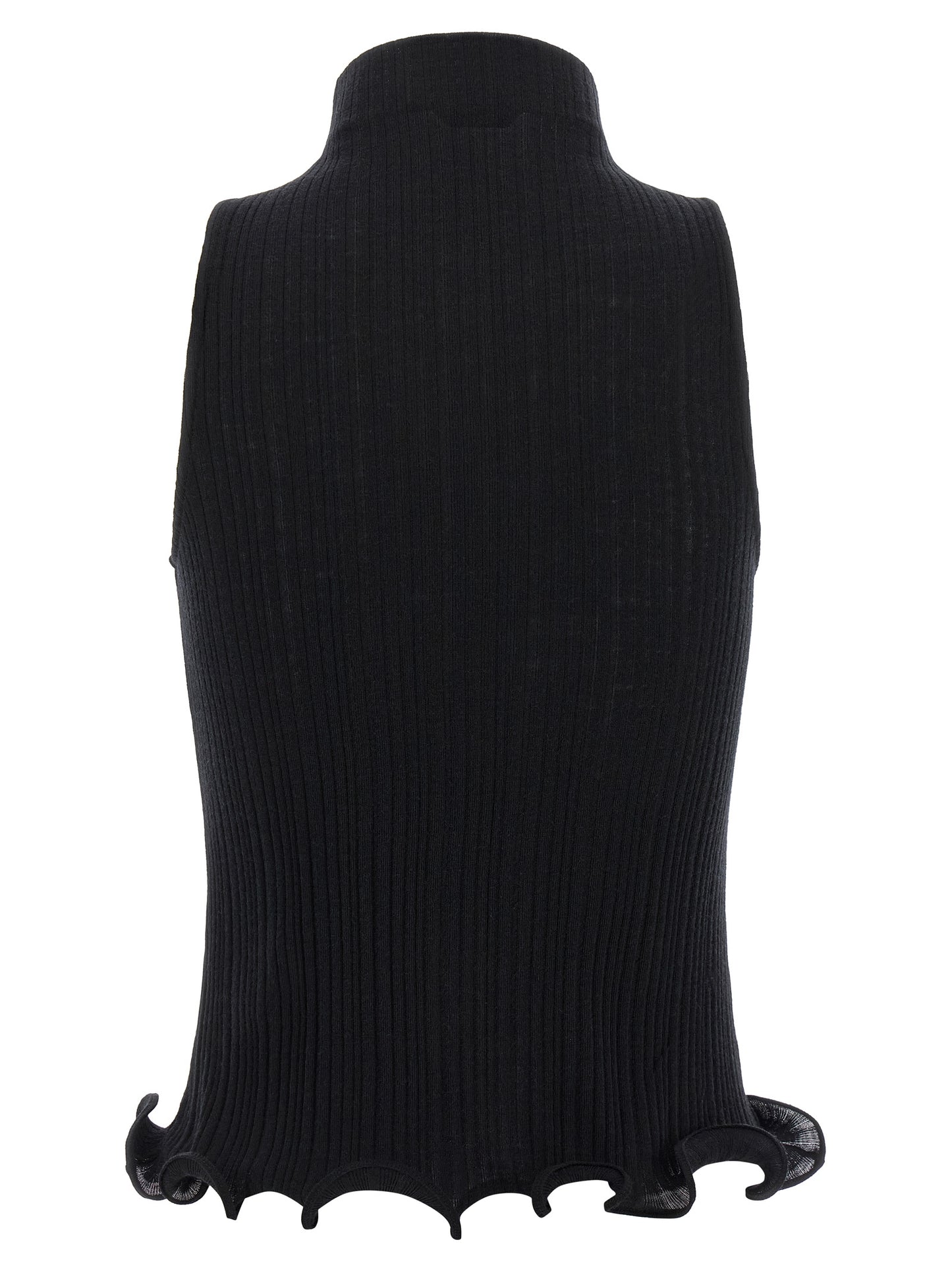 Fendi Black Polyester Sleeveles T-Shirt