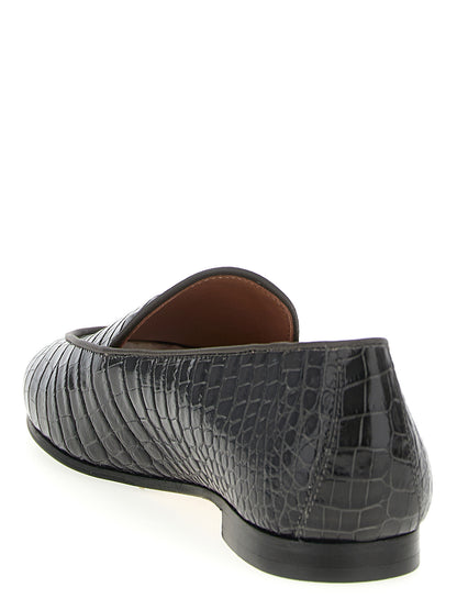 Aquazzura Black Calfskin Slip-On Loafers
