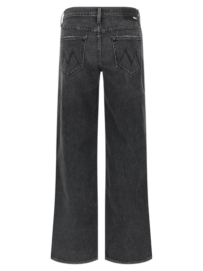 Mother Denim Black Cotton Straight-Leg Jeans