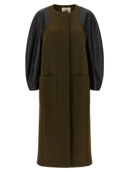 Fendi Bicolor Viscose Coat