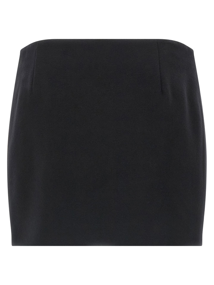 Ferragamo Black Virgin Wool Long Skirt
