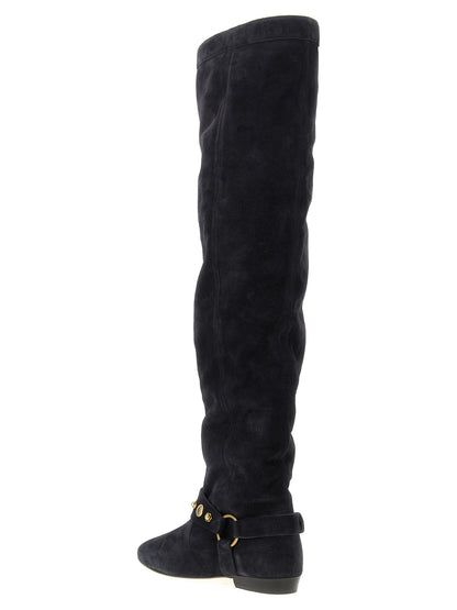 Isabel Marant Black Calfskin Over The Knee