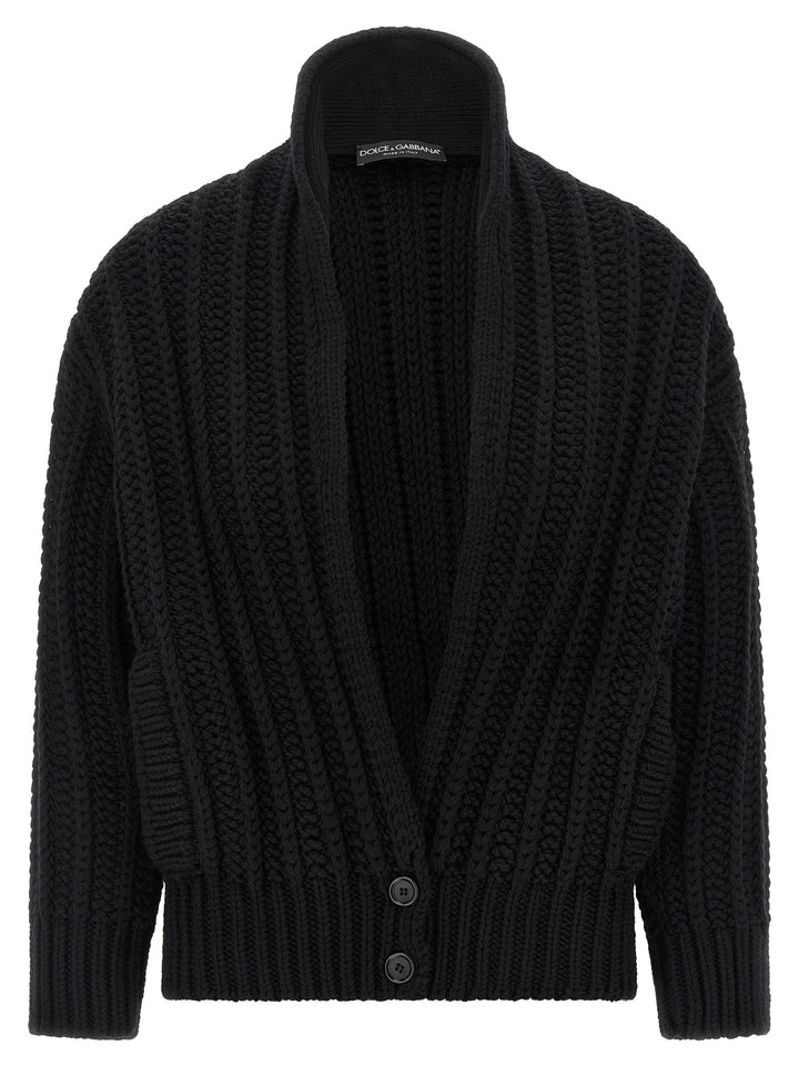 Dolce & Gabbana Black Virgin Wool Cardigan