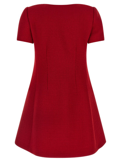 Valentino Garavani Multicolor Virgin Wool Short Dress