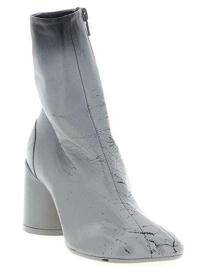 MM6 Maison Margiela Gray Lambskin Ankle Boots