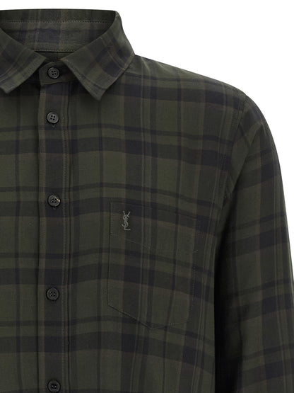 Saint Laurent Bicolor Cotton Blouse