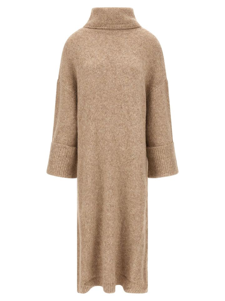 Entire Studios Beige Alpaca Leather Midi Dress
