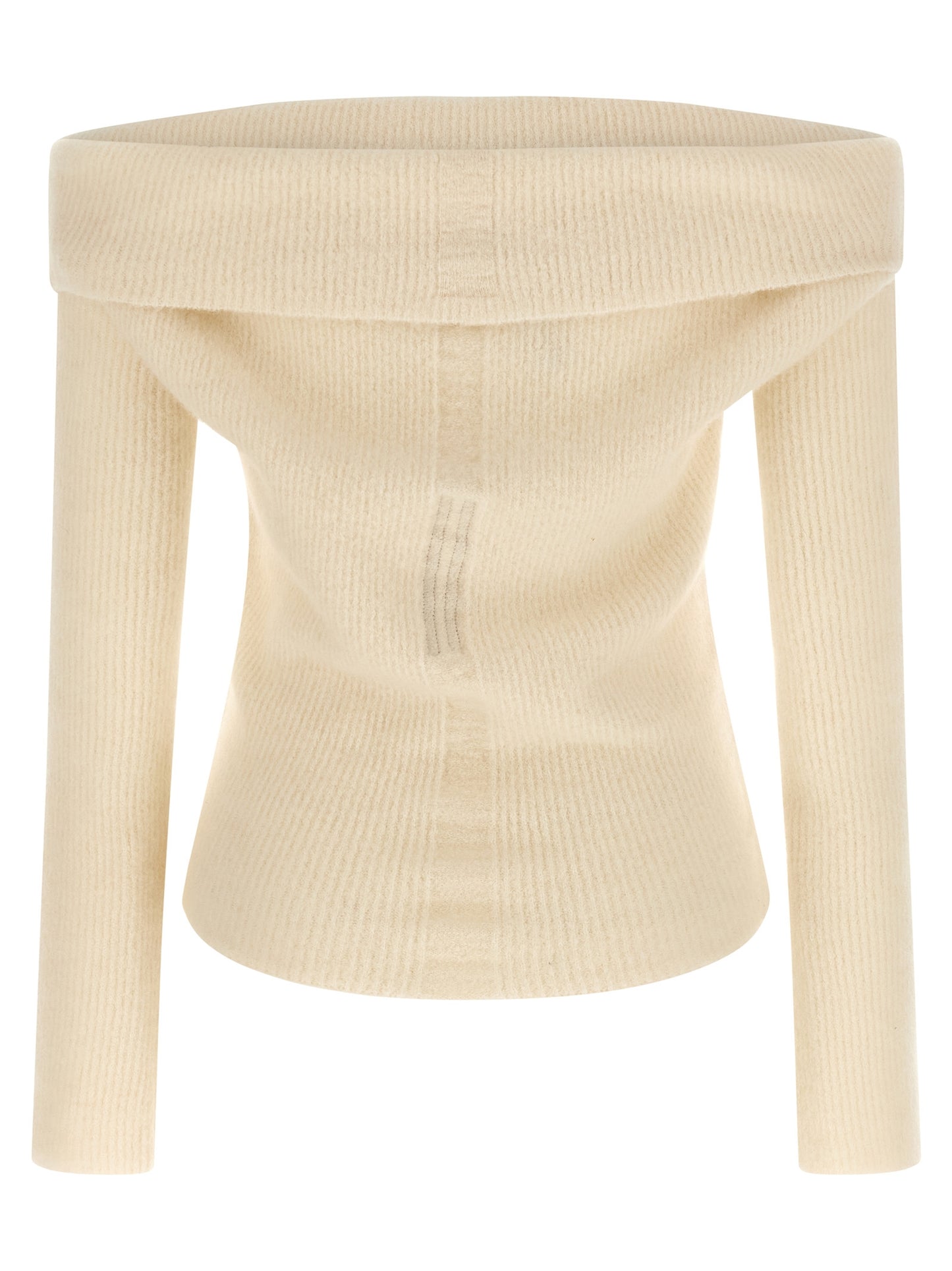Rick Owens White Wool Cardigan