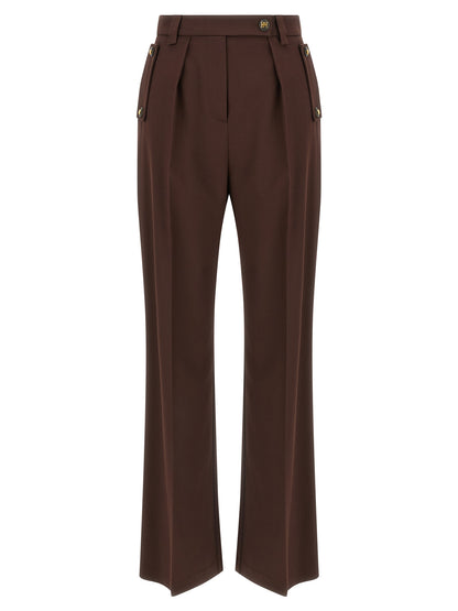 Elisabetta Franchi Brown Polyester Casual Pants