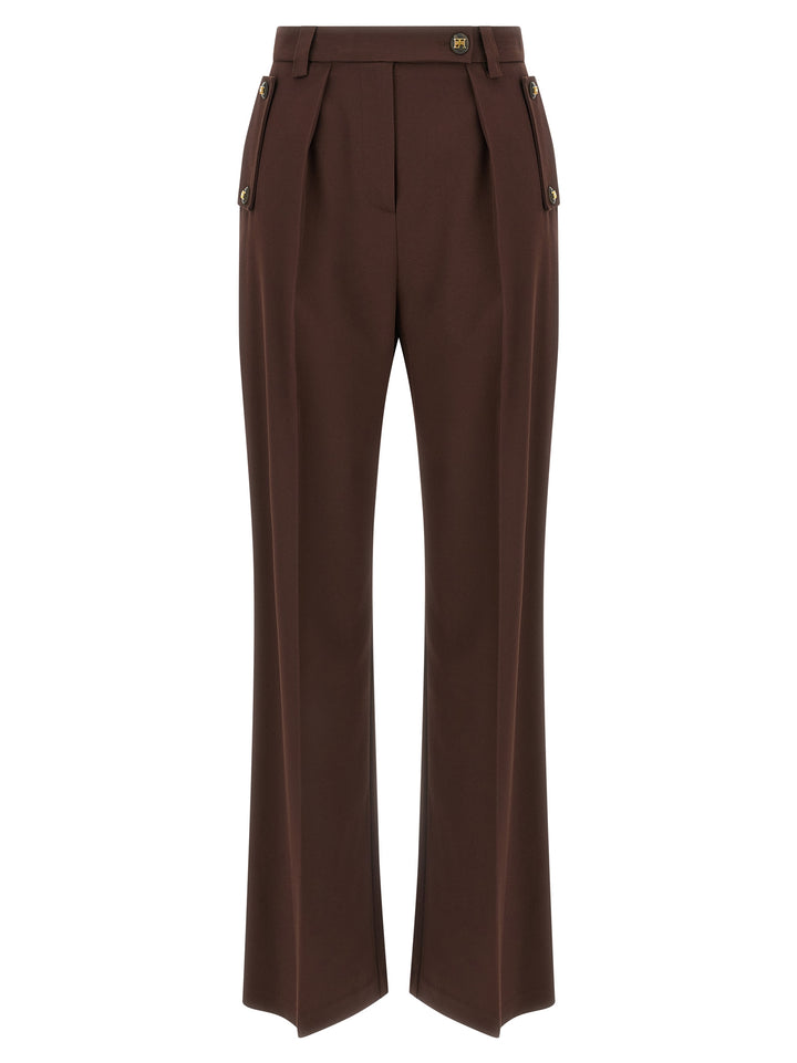 Elisabetta Franchi Brown Polyester Casual Pants