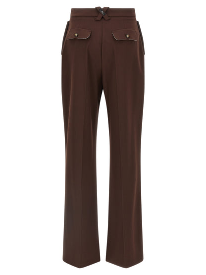 Elisabetta Franchi Brown Polyester Casual Pants
