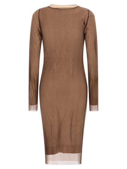 MM6 Maison Margiela Beige Polyamide Midi Dress