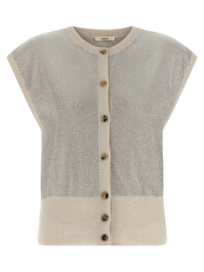 Haikure Beige Virgin Wool Sleeveless Jacket