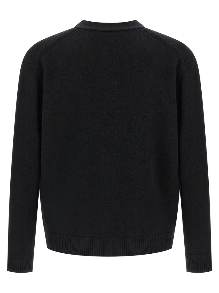 Maison Kitsuné Black Merino Wool Cardigan
