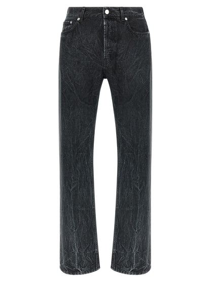SÉFR Black Cotton Straight-Leg Jeans