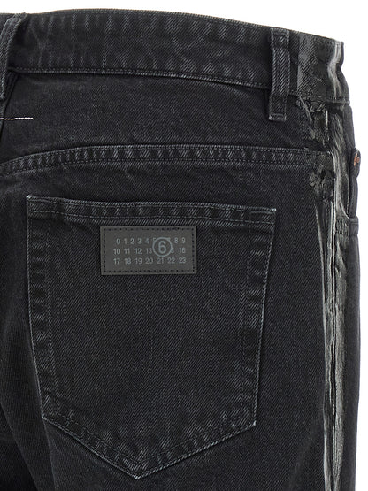 MM6 Maison Margiela Black Cotton Tapered Jeans