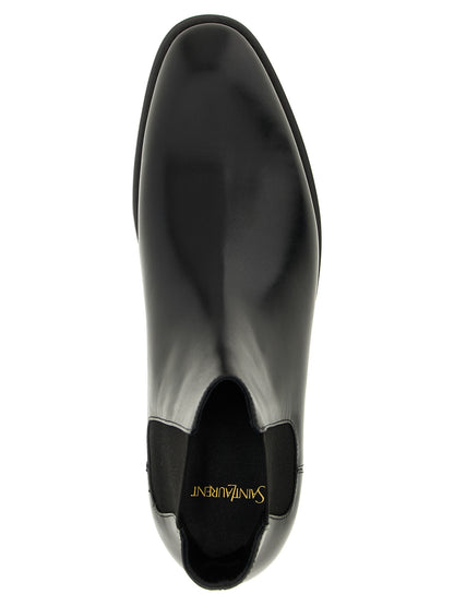 Saint Laurent Black Calfskin Chelsea Boots