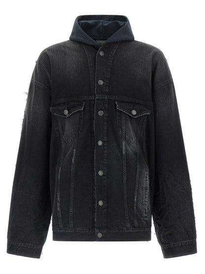Balenciaga Black Cotton Denim Jacket