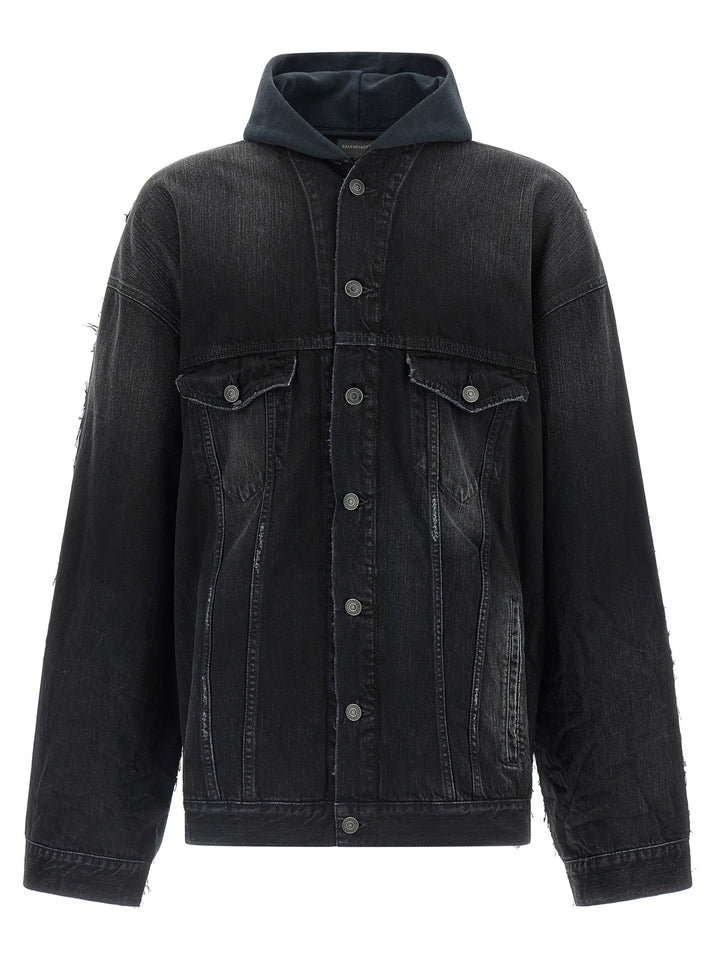 Balenciaga Black Cotton Denim Jacket