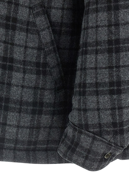 WILLY CHAVARRIA Gray Wool Full-Length Jacket
