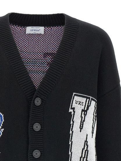 Off-White Black Cotton Cardigan