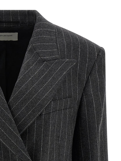Sportmax Gray Virgin Wool Blazer