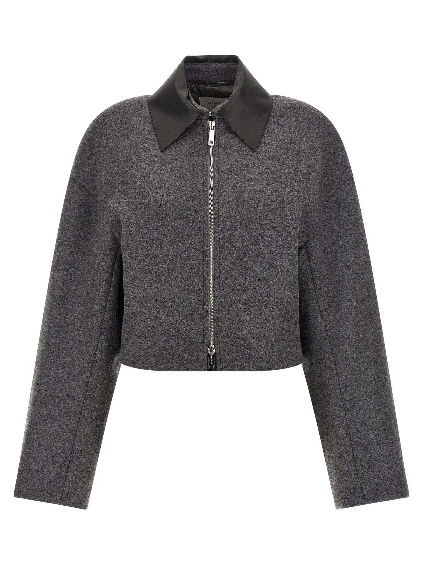 Sportmax Gray Virgin Wool Full-Length Jacket