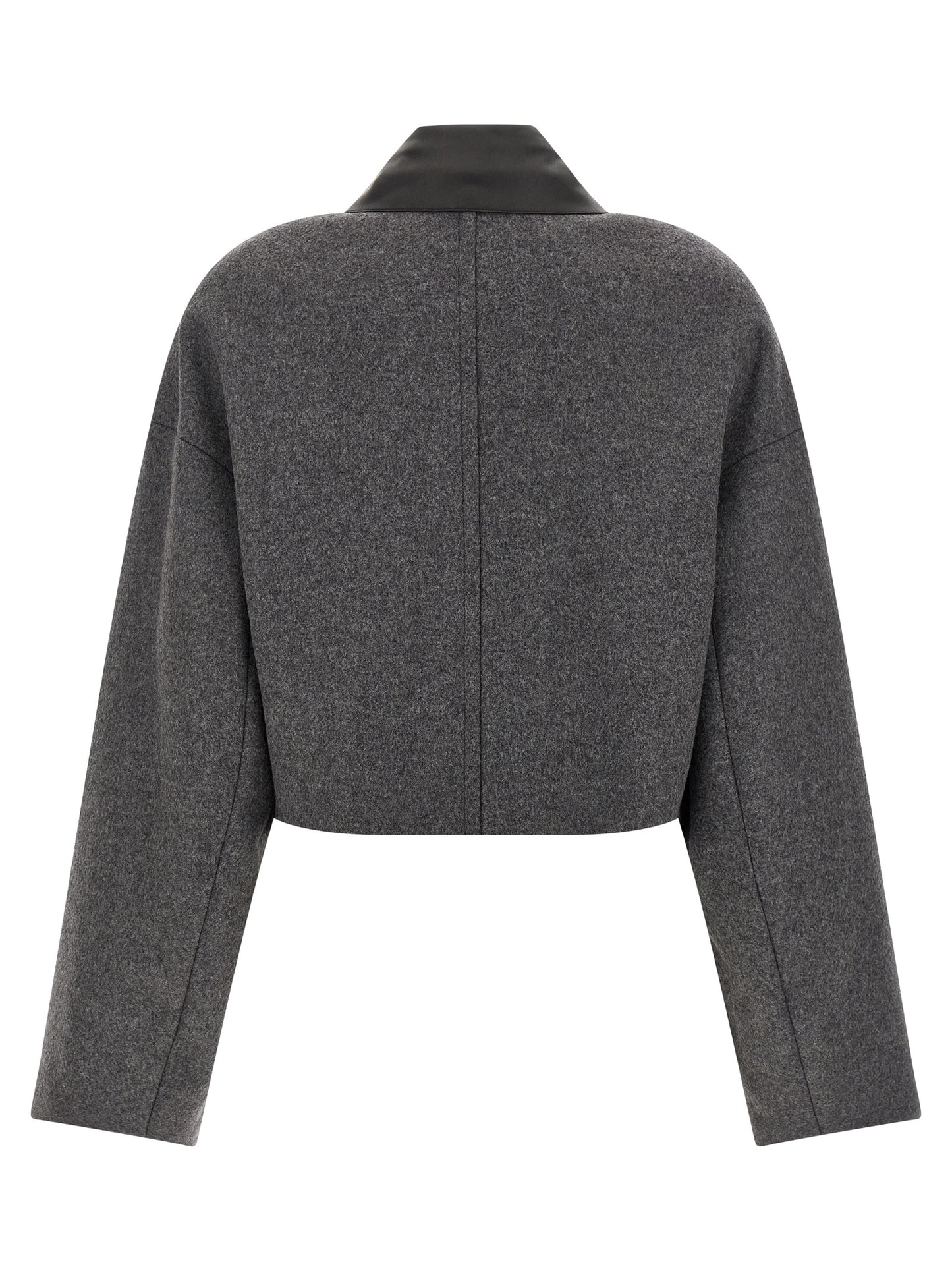 Sportmax Gray Virgin Wool Full-Length Jacket