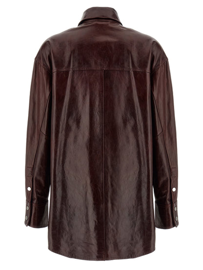 Sportmax Bordeaux Lamb Leather Blouse