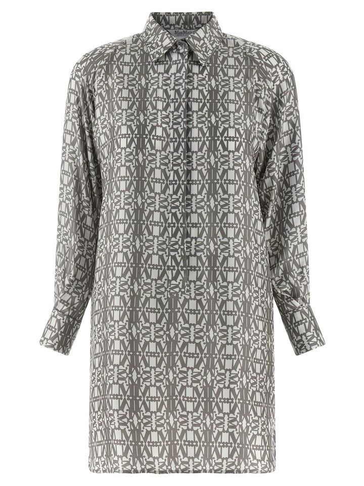 Max Mara Gray Silk Short Dress
