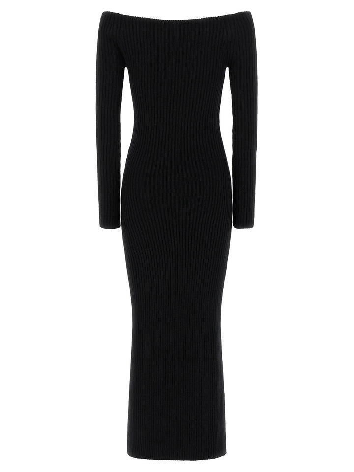 Max Mara Black Wool Long Dress