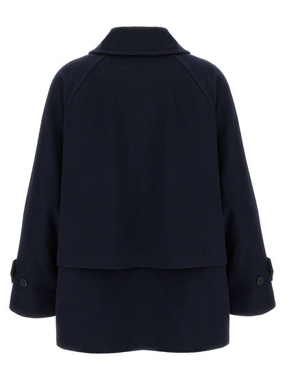 Alberto Biani Blue Virgin Wool Coat
