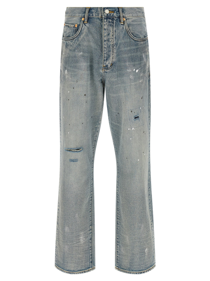 PURPLE Blue Cotton Straight-Leg Jeans