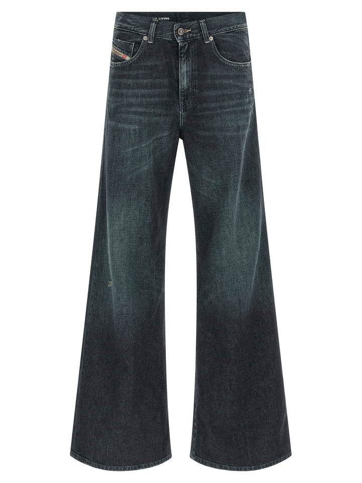 Diesel Blue Cotton Flared Jeans
