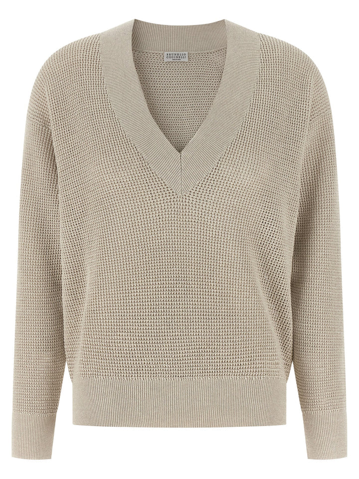 Brunello Cucinelli Beige Cotton Cardigan