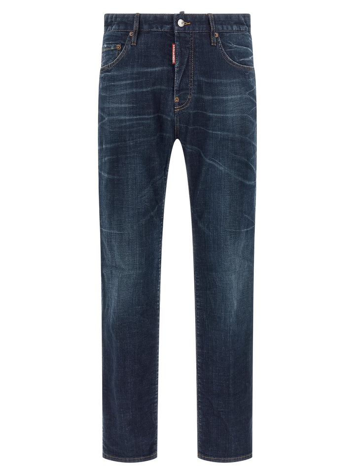 Dsquared² Blue Cotton Straight-Leg Jeans