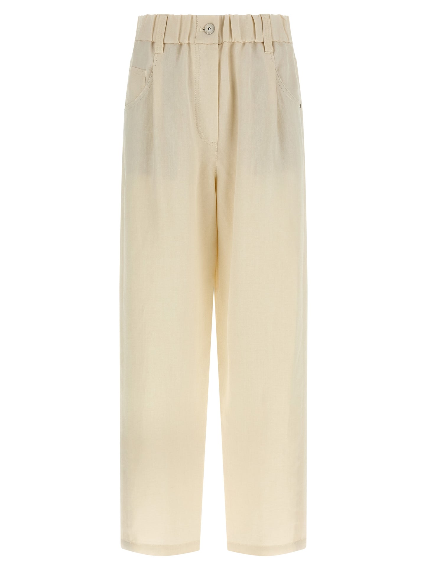 Brunello Cucinelli White Viscose Casual Pants