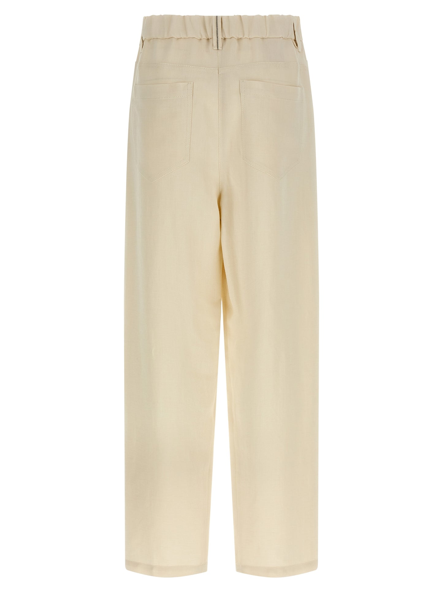 Brunello Cucinelli White Viscose Casual Pants