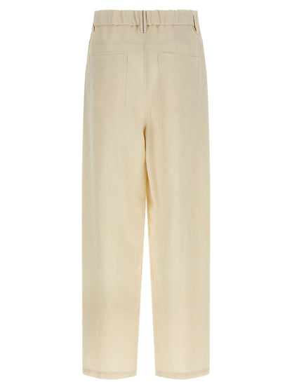 Brunello Cucinelli White Viscose Casual Pants