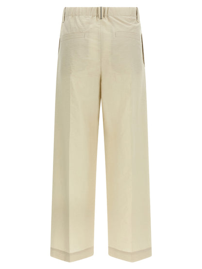 Brunello Cucinelli White Cotton Dress Pants