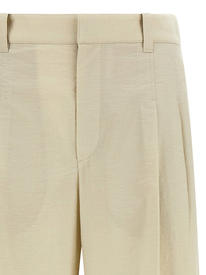 Brunello Cucinelli White Cotton Dress Pants