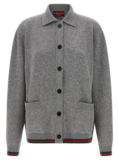Gucci Gray Wool Cardigan