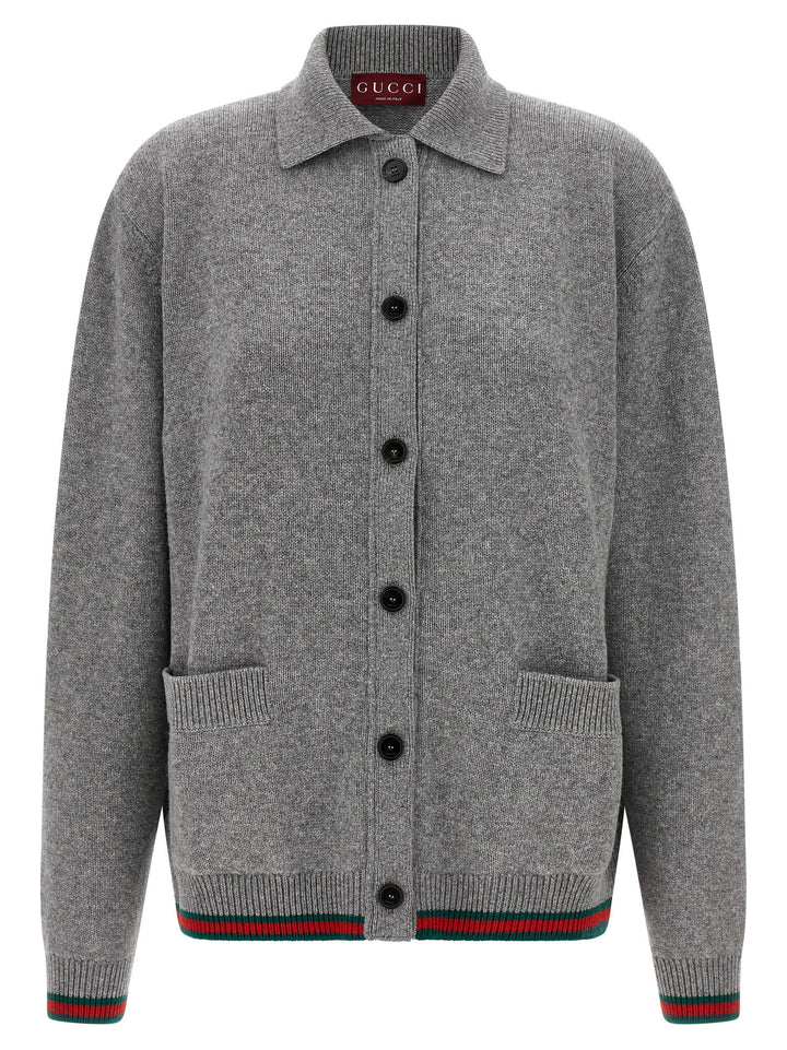Gucci Gray Wool Cardigan