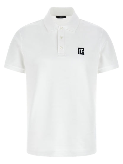 Balmain Bicolor Cotton Polo Shirt